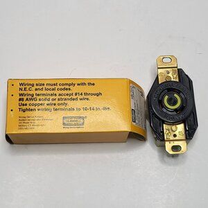 Hubbell 20A 125VAC 2 Pole 3 Wire Grounding HBL2310 Twist Lock Single Receptacle